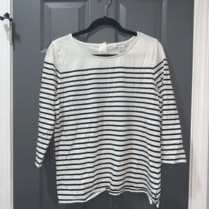 Liz Claiborne White Striped Top
